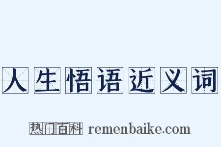人生悟语近义词是什么意思的图片